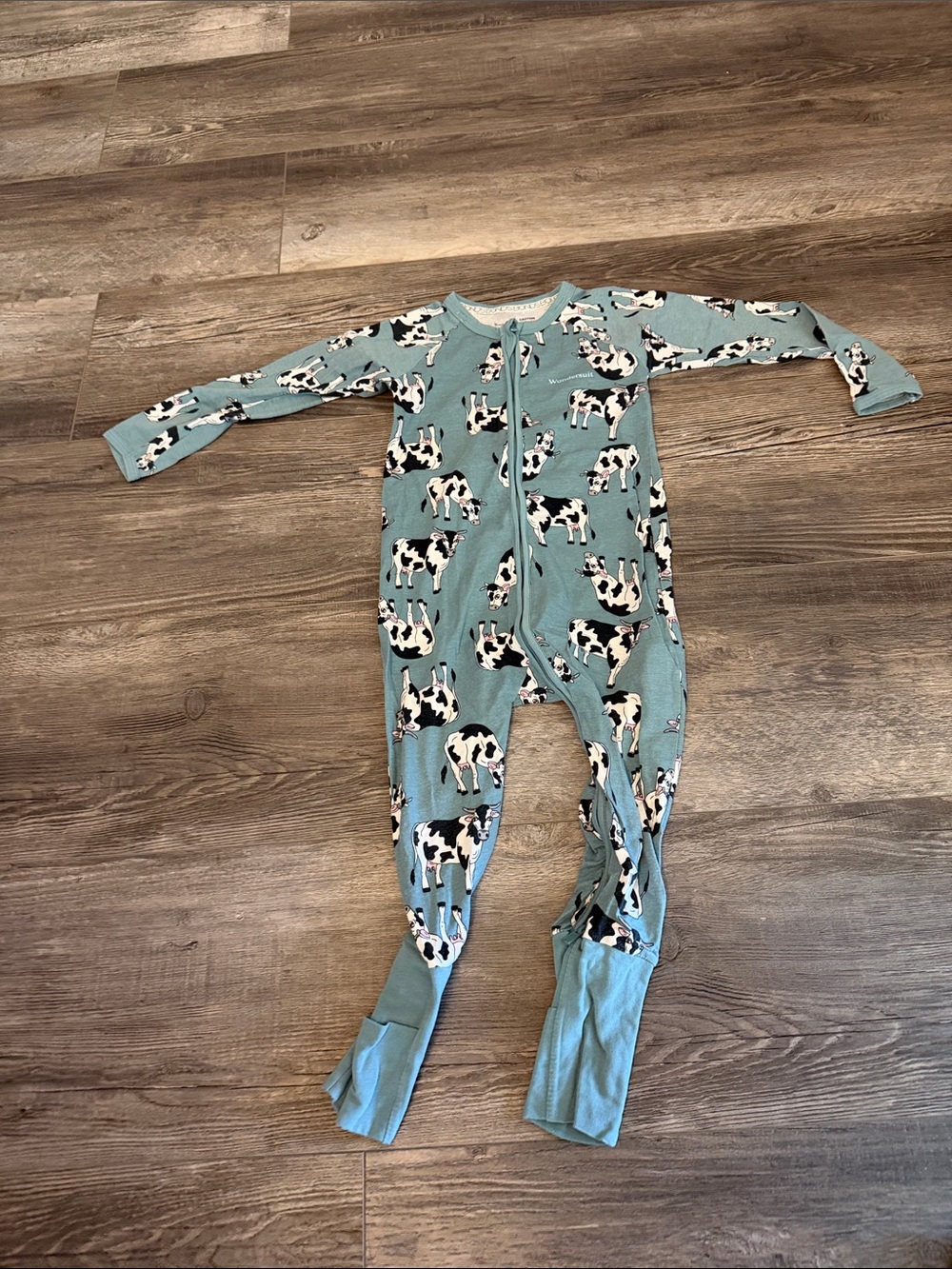 Bonds Kids' Cow Print One-Piece Pajamas - Teal
